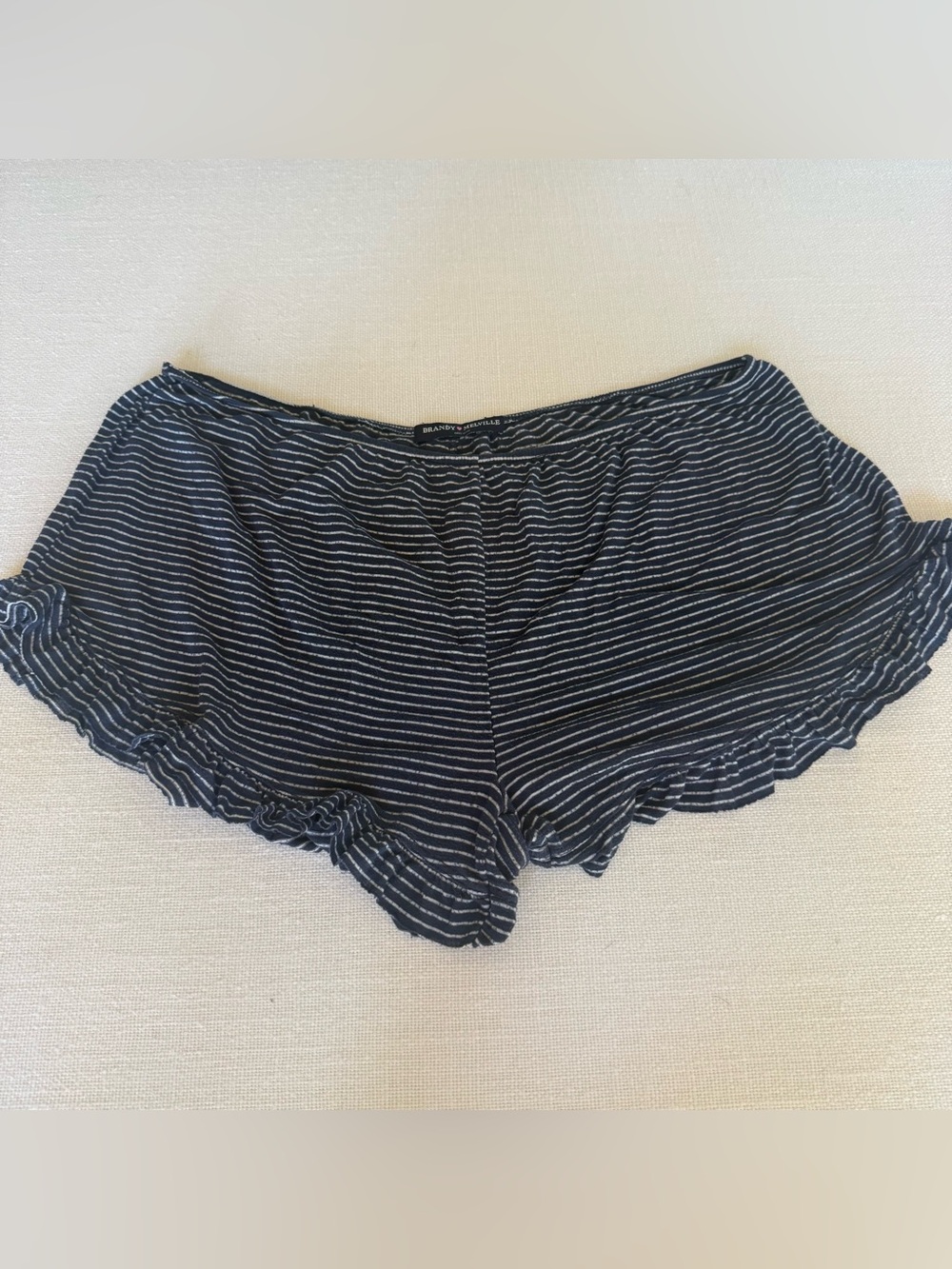 Brandy Melville navy and white stripped cotton shorts